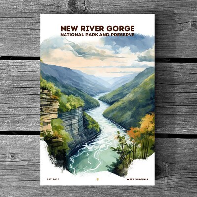 New River Gorge National Park and Preserve Poster, Travel Art, Office Poster, Home Decor | S8 - image3